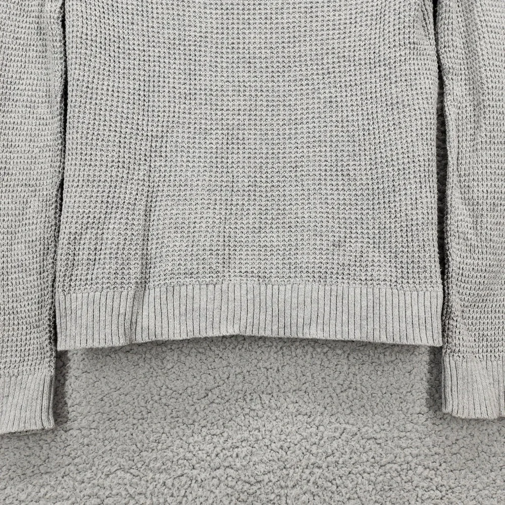 Rag & Bone JEAN Womens XS Heather Gray Waffle Knit Henley Thermal Sweater‎ Top